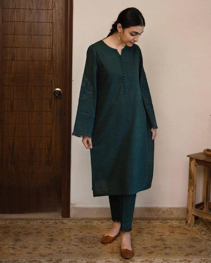 Bottle Green | 2-Piece-Stitched. GAROOR 