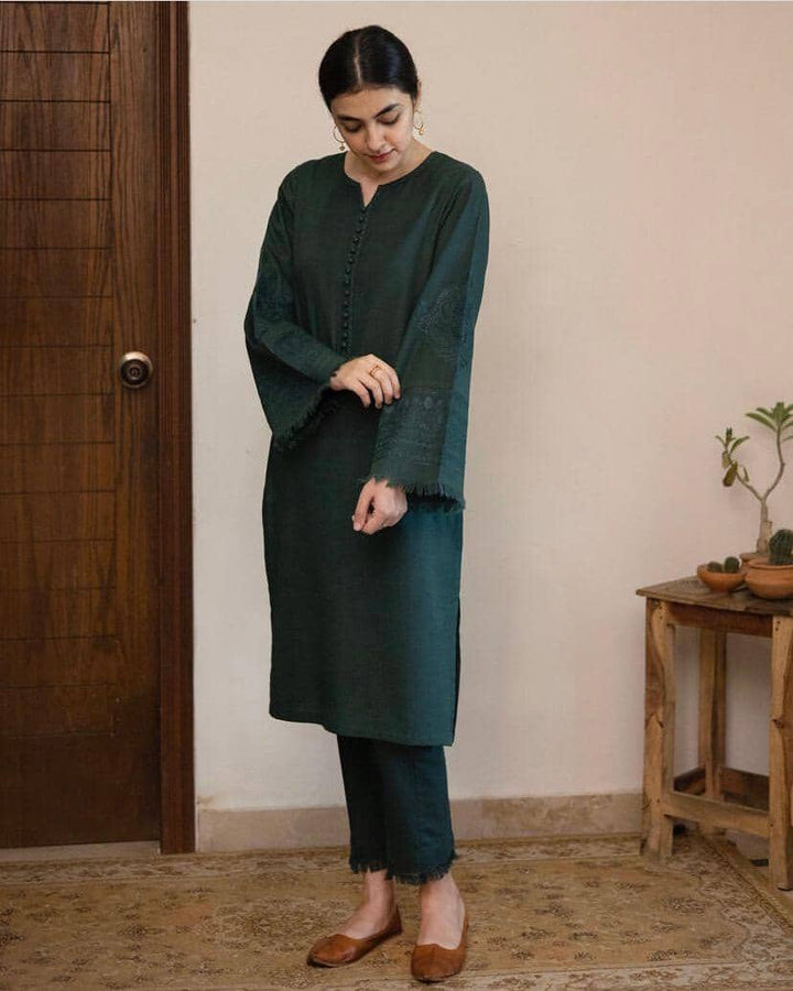Bottle Green | 2-Piece-Stitched. GAROOR 